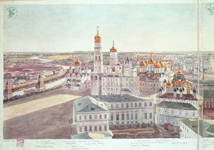 Panorama över Moskva, detalj av Kremls katedraler, 1819 (se 170140-170146)